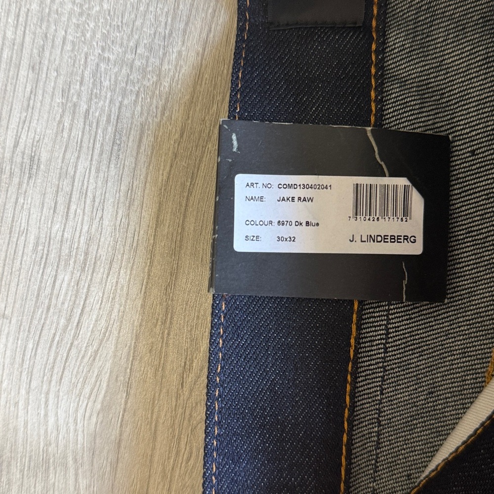 J Lindeberg Stockholm Mens Dark Indigo Raw Straight Leg Denim Jeans 30/32 - Picture 9 of 11